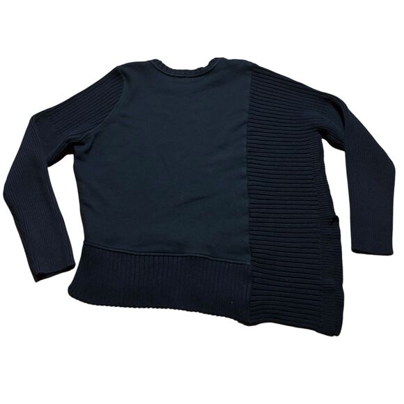 Athleta Bayridge Asymmetrical Ribbed Sweater Black- Size XS - Picture 4 of 9